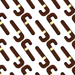 Cane repeat flat pattern. Vector