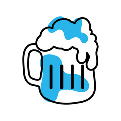 Beer mug with foam. Vector