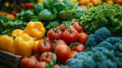 A wooden crate filled with lots of fresh vegetables - Powered by Adobe