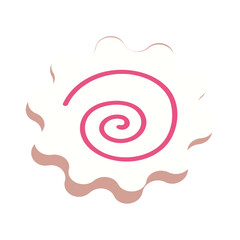 Narutomaki fish cake spiral. Vector