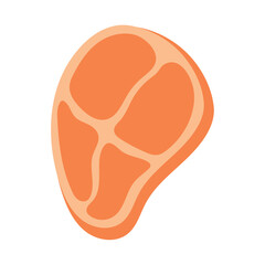 Cartoon raw meat steak. Vector