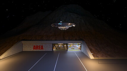 宇宙船格納庫　3DCGレンダリング © tsuneomp