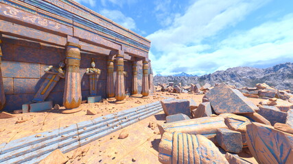 Obraz premium 古代遺跡 3DCGレンダリング