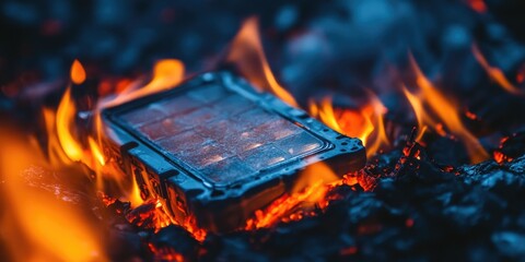 Electronic device in a blazing fire