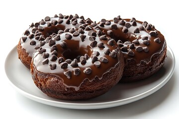 donut with chocolate icing isolated