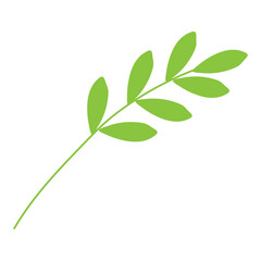 Light green herb branch icon. Vector