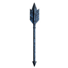 Sleek Arrow with Nuanced Textures in Blue Grey Col Isolated on Transparent Background