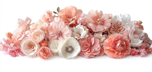 Arrangement of pastel pink and peach flowers