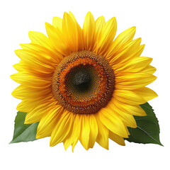 Sunflower blossom close up yellow petals summer flower botanical beauty on transparent background