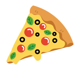Stylized Slice of Pizza Illustration