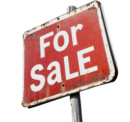 Obraz premium Rusty red sign reads 