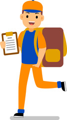 cute courier profession character