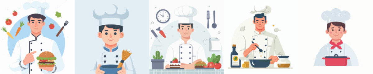 Vector of a male chef