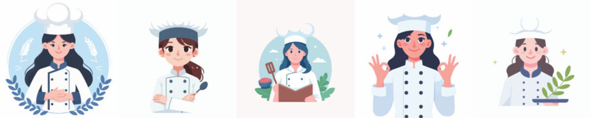 Vector of a female chef