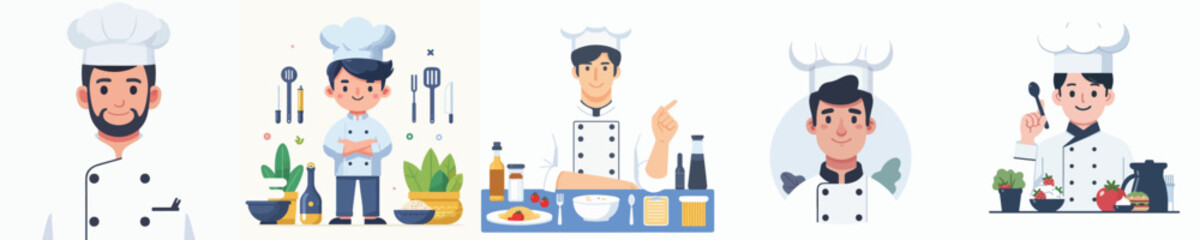Vector of a male chef