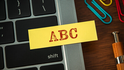 There is sticky note with the word ABC. It is an abbreviation for Activity Based Costing as...