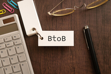 There is word card with the word BtoB. It is as an eye-catching image.