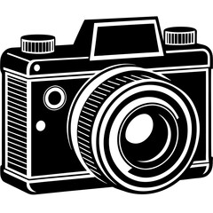 Camera vector icon. Photo line vector icon minimalistic flat design.