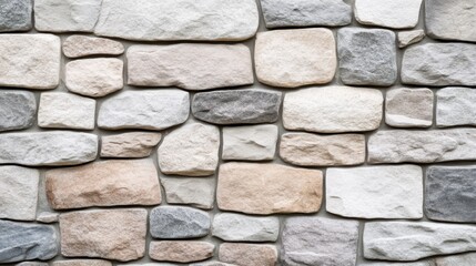 Obraz premium Textured Stone Wall with Various Shades of Gray and Beige Construction Material