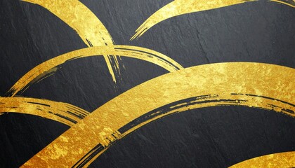 ゴージャスな黒とゴールドの背景素材, 曲線が輝くテクスチャ