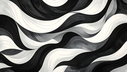 Abstract grayscale wave pattern.