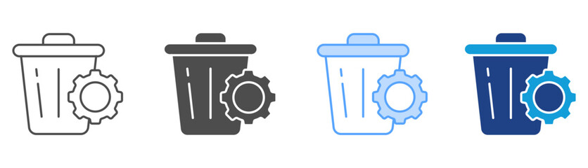 Waste Management Icon Set Multiple Style Collection