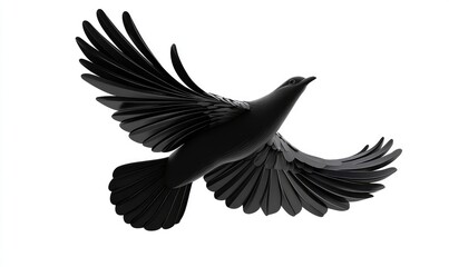 Obraz premium Pigeon flying isolated on white background. AI generated illustration.