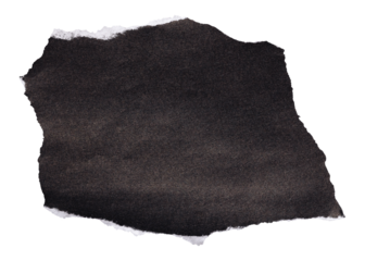 Piece of torn black paper with white ripped edge isolated element for scrapbooking