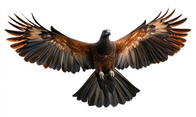 Obraz premium Pigeon flying isolated on white background. AI generated illustration.