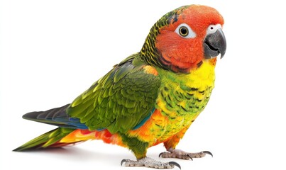 Cute Colorful Parrot Watercolor Illustration. AI generated illustration.