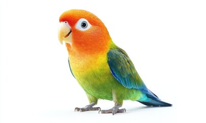 Naklejka premium Cute Colorful Parrot Watercolor Illustration. AI generated illustration.