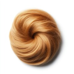 Fototapeta premium Light brown hair bun, top view (1)