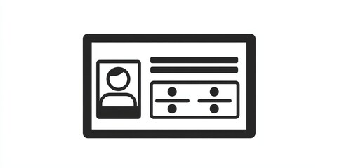 Obraz premium black and white vector icon of a text message bubble with user avatar on the left and web browser window in background