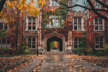 Majestic College Building with Historic Architecture and Grand Facade


