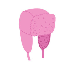 Trapper Hat, Ushanka Aviator Winter Head Fashion accessory cap with fur clothing technical illustration. Vector headgear for Men, women, unisex style, flat template CAD mockup sketch outline isolated