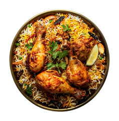 Fototapeta premium PNG Drumstick chicken biryani food dish meal.