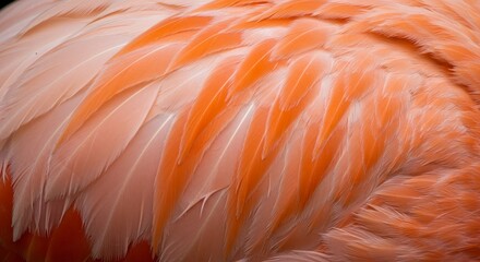 Fototapeta premium Photo of Flamingo Feathers Showing Pink And Orange Details Up Close
