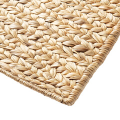 Modern Eco Straw Mat with a Natural Woven Texture Isolated on Transparent Background