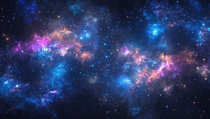 Naklejka premium Cosmic nebula with vibrant colors and star-dust