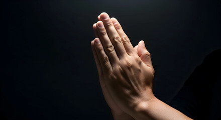 Fototapeta premium Hands Praying Hope Spirituality Faith Religion Believe Peace Light