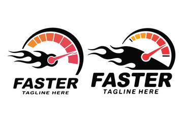 Modern speed and fast logo design in red green and blue