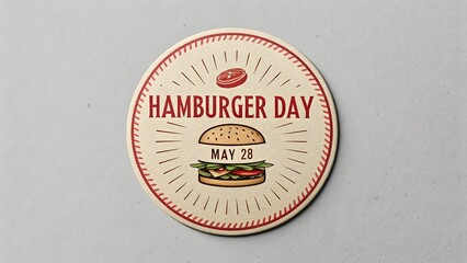 Hamburger Day Celebration Badge – May 28 Food Fest Emblem