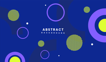 Neon green and purple abstract geometric vector design with blue background premium vector