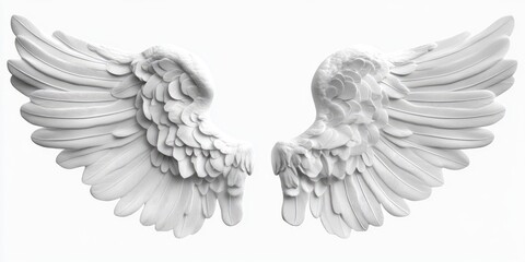 Obraz premium Pair of detailed white angel wings (4)