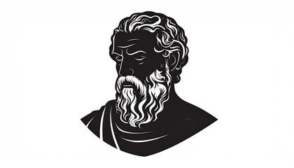 Ancient Greek philosopher bust.