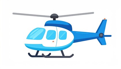 Blue Helicopter Illustration.