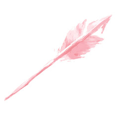 Artistic Arrow with Freeform Strokes in Blush Pink Isolated on Transparent Background