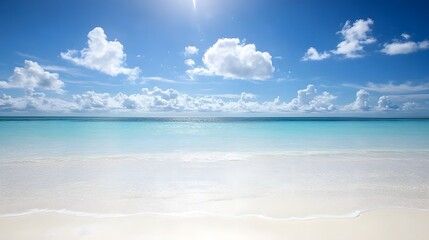 Stunning Tropical Beach Scene with White Sand and Turquoise Water