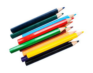 colored pencils isolated on white background