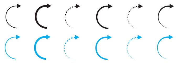 Curved Arrow Icons - Undo, Redo, Return